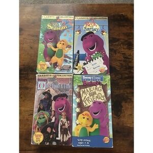 Lot of 4-PC‎ Barney the Dinosaur VHS Tapes Children Learning 90's Vintage